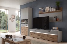 Wandboard >Celino< in Hellgrau - 140x70x22cm (BxHxT)