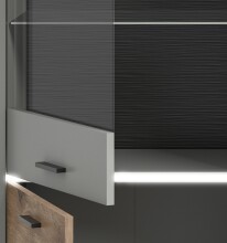 Wohnwand >Celino< in Hellgrau - 285x195x43cm (BxHxT)