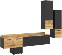 Wohnwand >Goal< in Grau - 247x196x37cm (BxHxT)