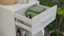 Hochschrank >Venice< in Weiß Hochglanz - 37x80x31cm (BxHxT)