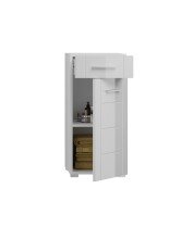 Hochschrank >Venice< in Weiß Hochglanz - 37x80x31cm (BxHxT)