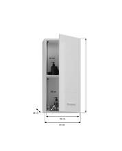 Hängeschrank >Venice< in Weiß Hochglanz - 37x77x22cm (BxHxT)
