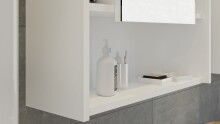 Hängeschrank >Venice< in Weiß Hochglanz - 37x77x22cm (BxHxT)
