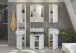Hängeschrank >Venice< in Weiß Hochglanz - 37x77x22cm (BxHxT)