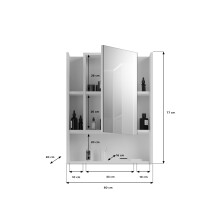 Badezimmerspiegelschrank >Venice< in Weiß Hochglanz - 60x77x19cm (BxHxT)