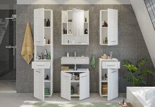 Badezimmerspiegelschrank >Venice< in Weiß Hochglanz - 60x77x19cm (BxHxT)