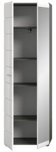 Garderobenschrank >Salsa< in Rauchsilber / Weiß Hochglanz - 60x192x37cm (BxHxT)
