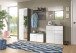 Garderobenschrank >Salsa< in Rauchsilber / Weiß Hochglanz - 60x192x37cm (BxHxT)