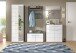 Garderobenschrank >Salsa< in Rauchsilber / Weiß Hochglanz - 60x192x37cm (BxHxT)