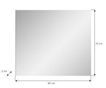 Spiegel >Salsa< in Rauchsilber / Weiß Hochglanz - 80x70x2cm (BxHxT)
