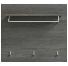 Garderobenpaneel >Salsa< in Rauchsilber / Weiß Hochglanz - 80x70x27cm (BxHxT)