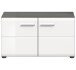 Sitzbank >Salsa< in Rauchsilber / Weiß Hochglanz - 80x44x37cm (BxHxT)