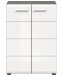 Kommode >Salsa< in Rauchsilber / Weiß Hochglanz - 60x85x37cm (BxHxT)