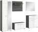 Garderoben-Set >Salsa< in Rauchsilber / Weiß Hochglanz - 250x192x37cm (BxHxT)