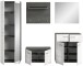 Garderoben-Set >Salsa< in Rauchsilber / Weiß Hochglanz - 250x192x37cm (BxHxT)