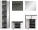Garderoben-Set >Salsa< in Rauchsilber / Weiß Hochglanz - 250x192x37cm (BxHxT)