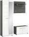 Garderoben-Set >Salsa< in Rauchsilber / Weiß Hochglanz - 155x192x37cm (BxHxT)