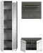 Garderoben-Set >Salsa< in Rauchsilber / Weiß Hochglanz - 155x192x37cm (BxHxT)
