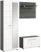 Garderoben-Set >Salsa< in Rauchsilber / Weiß Hochglanz - 155x192x37cm (BxHxT)