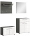 Garderoben-Set >Salsa< in Rauchsilber / Weiß Hochglanz - 175x192x37cm (BxHxT)