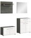 Garderoben-Set >Salsa< in Rauchsilber / Weiß Hochglanz - 175x192x37cm (BxHxT)