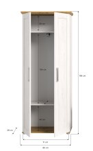Garderobenschrank >Verona< in Sibiu Lärche - 80x196x39 (BxHxT)
