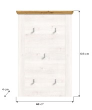 Garderobenpaneel >Verona< in Sibiu Lärche - 68x103x4 (BxHxT)