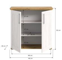 Kommode >Verona< in Sibiu Lärche, Spannplatte/Spannplatte - 95x92x39cm (BxHxT)