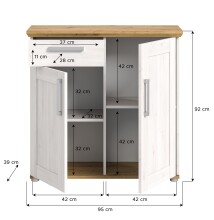Kommode >Verona< in Sibiu Lärche, Spannplatte/Spannplatte - 95x92x39cm (BxHxT)