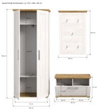 Garderoben-Set >Verona< in Sibiu Lärche - 175x196x39 (BxHxT)