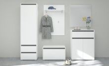 Garderobenschrank >Torino< in Weiß - 54x190x35cm (BxHxT)