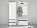 Garderobenschrank >Torino< in Weiß - 54x190x35cm (BxHxT)
