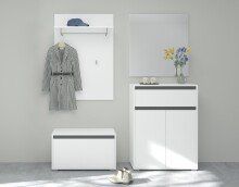 Garderobenpaneel >Torino< in Weiß - 76x110x27cm (BxHxT)
