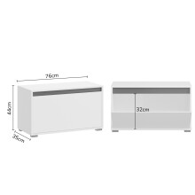 Sitzbank >Torino< in Weiß - 76x44x35cm (BxHxT)