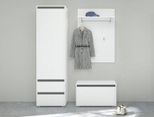 Sitzbank >Torino< in Weiß - 76x44x35cm (BxHxT)