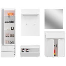 Garderoben-Set >Torino< in Weiß - 236x190x35cm (BxHxT)