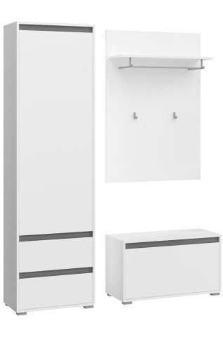 Garderoben-Set >Torino< in Weiß - 145x190x35cm (BxHxT)