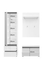 Garderoben-Set >Torino< in Weiß - 145x190x35cm (BxHxT)