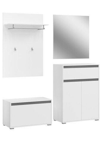 Garderoben-Set >Torino< in Weiß - 167x190x35cm (BxHxT)