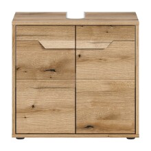 Waschbeckenunterschrank >Zeno< in Evoke Oak, Spannplatte/MDF - 64x60x34 (BxHxT)