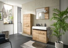 Midischrank >Zeno< in Evoke Oak, Spannplatte/MDF - 64x132x32cm (BxHxT)