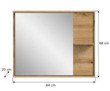 Spiegel >Zeno< in Evoke Oak, Spannplatte/MDF - 84x68x20cm (BxHxT)