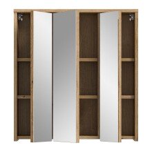 Badezimmerspiegelschrank >Zeno< in Evoke Oak, Spannplatte/MDF - 64x68x20 (BxHxT)