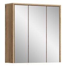 Badezimmerspiegelschrank >Zeno< in Evoke Oak, Spannplatte/MDF - 64x68x20 (BxHxT)