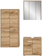 Badezimmer-Set >Zeno< in Evoke Oak, Spannplatte/MDF - 143x189x34cm (BxHxT)