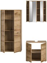 Badezimmer-Set >Zeno< in Evoke Oak, Spannplatte/MDF - 143x189x34cm (BxHxT)