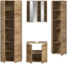 Badezimmer-Set >Zeno< in Evoke Oak, Spannplatte/MDF - 202x189x34cm (BxHxT)