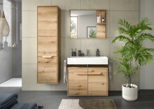 Badezimmer-Set >Zeno< in Evoke Oak, Spannplatte/MDF - 202x189x34cm (BxHxT)