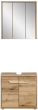 Badezimmer-Set >Zeno< in Evoke Oak, Spannplatte/MDF - 64x189x34cm (BxHxT)