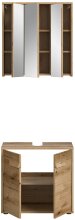 Badezimmer-Set >Zeno< in Evoke Oak, Spannplatte/MDF - 64x189x34cm (BxHxT)